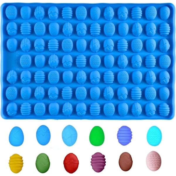 Påsk Silikonform, 83 Håligheter Mini Påskäggsform, Lämplig för Påskfest Bakning Fudge, Choklad, Kakor, Husdjur Hund Snackform