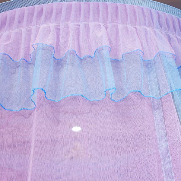 Princess Rund Hängande Myggnät Set Up Rund Spets Dome Myggnät Rosa/Blå