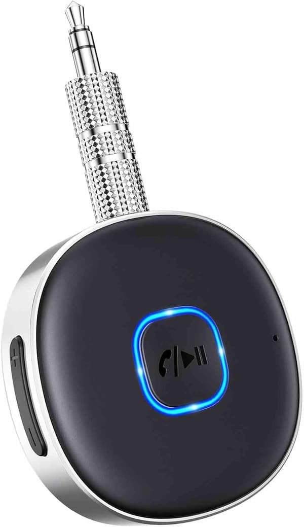 Aux Bluetooth 5.3 Mottaker, Bil Bluetooth Aux Adapter Roterer 180° Trådløs Lyd, Passer for Bil 3.5mm Jack.