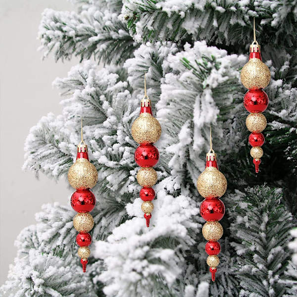 6 stk. Julekugler Lange Ornament Kugler