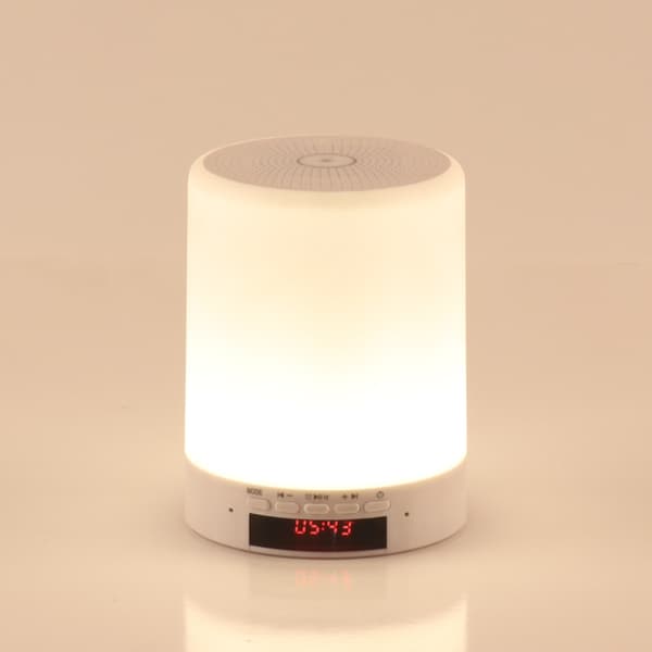 Bluetooth-kaiutin LED-lamppu, 3 kosketushimmennettävää tilaa ja 7 väriä herätyskello