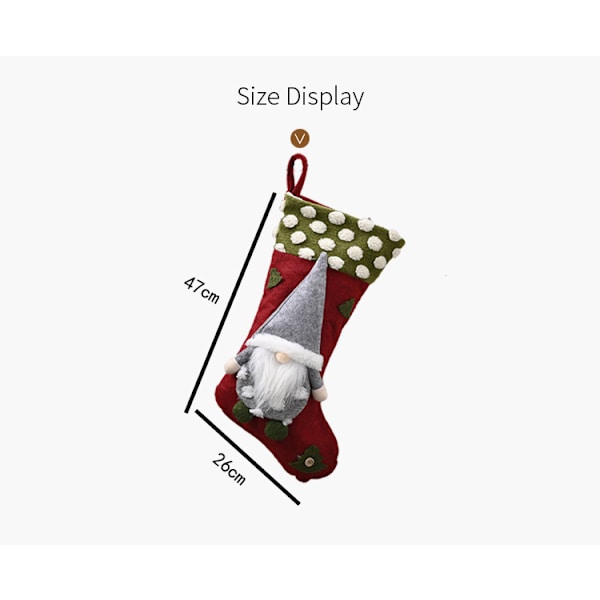 Julstrumpa 3-pack, 18,5 tum 3D-tomtar Jul