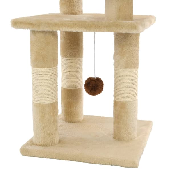 vidaXL Klorestativ til katt med sisalstolper 65 cm beige Beige beige