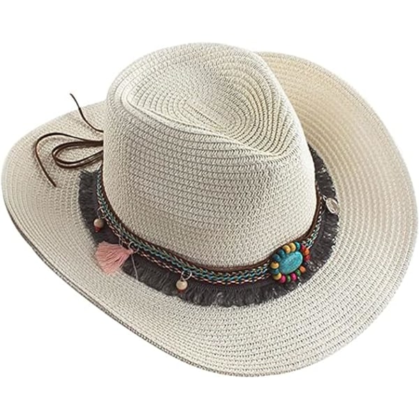 Unisex Cowboy-olkihattu Vintage Cowgirl Hat Klassinen Western-tyyli, beige
