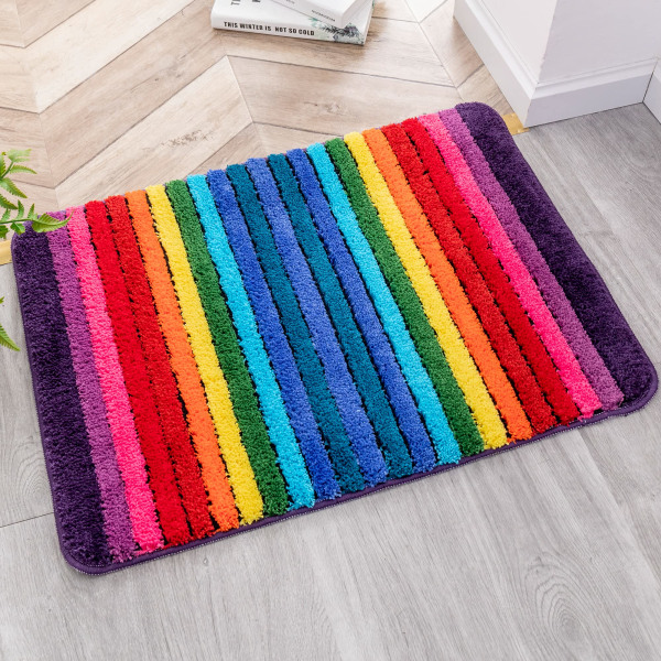 Farverige bademåtter bløde og absorberende mikrofiber 19 x 27 tommer
