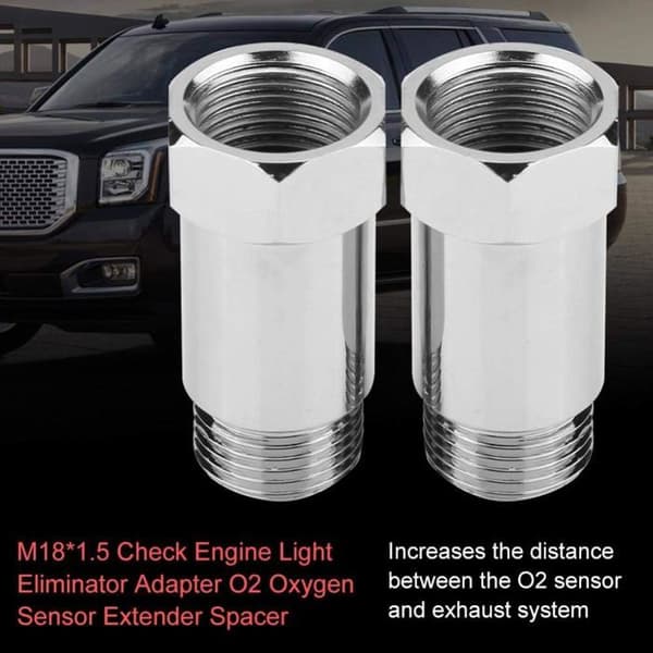 2 stk. 45 mm M18*1,5 Sensor O2 Check Engine Slet Adapter + Ilt Sensor