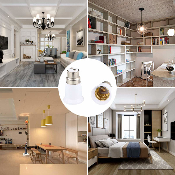 15 stycken B22 till E27 sockeladapter, lampbasomvandlare, glödlampsadapter för LED-lampor och glödlampor