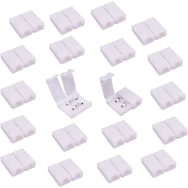 LED-strimmelkonnektor 2-polet LED, fri for lodning (20 stk.)