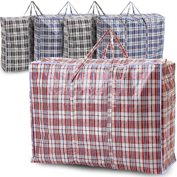 5 Pack Sturdy Extra Large Storage Laundry Zipper Bags Reusable