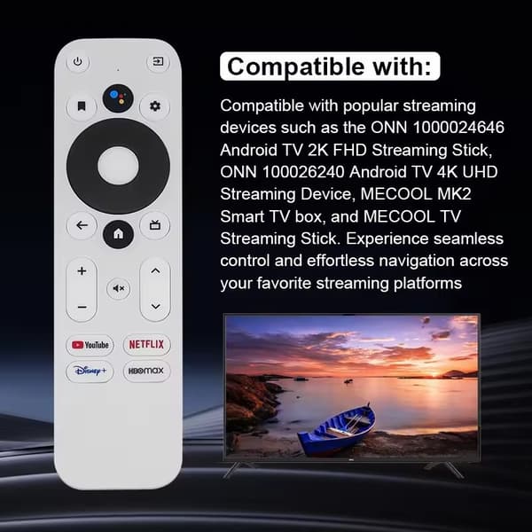 Ersättningsfjärrkontroll kompatibel / KM2-kompatibel KM2 4K-certifierad röst Android TV Box_Superpresent vit