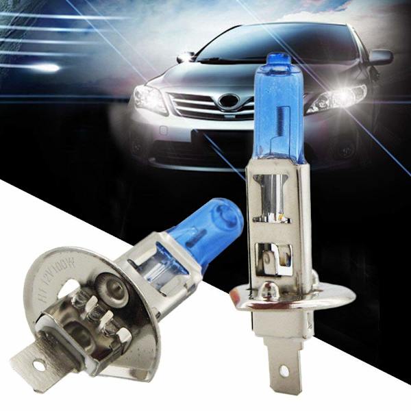 2 kpl H1 100W halogeenivaloa kirkkaan valkoiset auton ajovalopolttimot