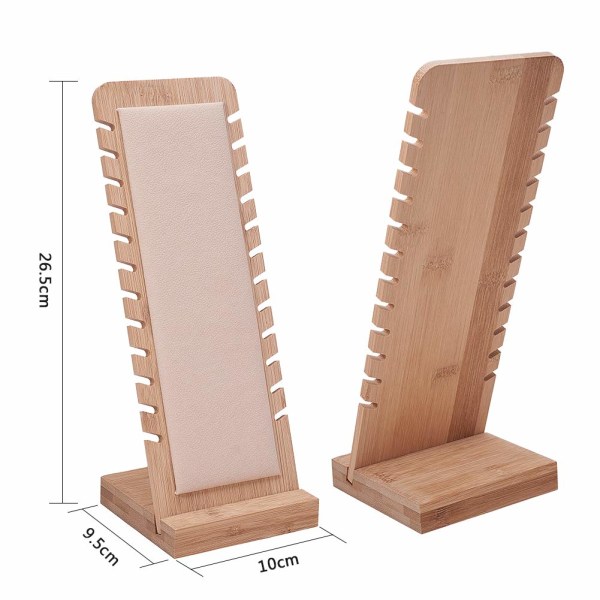 12 Slots Halskæde Smykkestativ Bordplade Display Boards Halskæde Showcase Holder Lang Kæde Håndtering Organizer med Læder til Halskæder Vedhæng