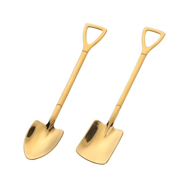 Rustfrit Stål Skovlformede Skeer, 2 stk. Teske (Guld)