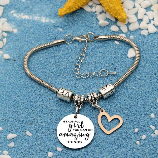 Kvinde Piger Gave, Smuk Pige Du Kan Gøre Fantastiske Ting Vedhæng Armbånd Inspirerende Charm Armbånd til Familier Venner