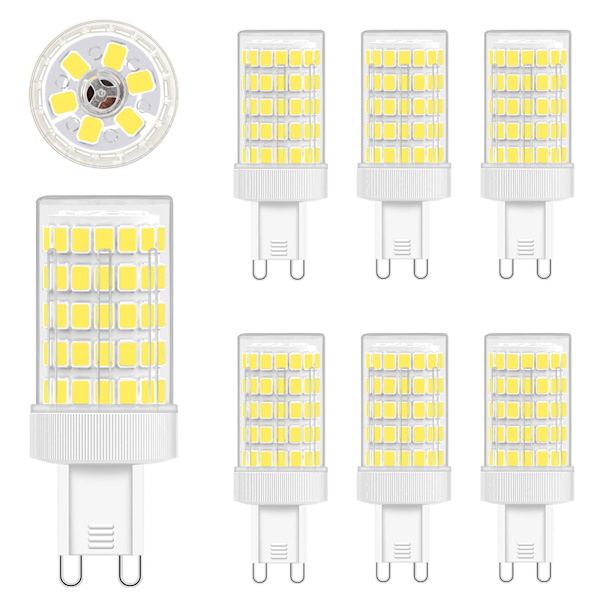 G9 LED-pære, koldt hvidt, 10W 6000K 900LM AC 220V, pakke med 6