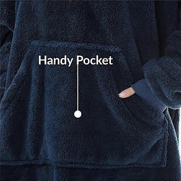 Vinter Hættetrøje Tæppe, Kvinders Oversized Fleece Tæppe, Med Ærmer Stor Lomme, Varmt Tykt Hættetrøje Kappe Par, Brun brown