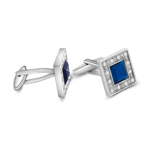 Mors dag gave til kvinder og mænd - Swarovski krystal firkantede blå manchetknapper - Klassiske manchetknapper til skjorte og jakkesæt - Manchetknapper til bryllup, fødselsdag, forretning - Gaver