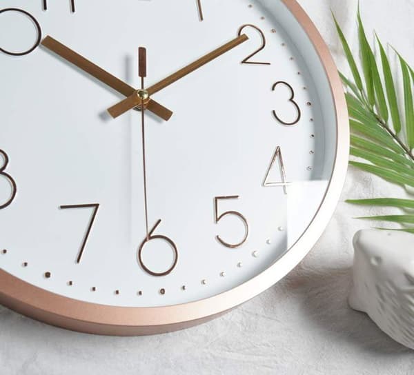 12\" Modern Väggklocka Tyst Väggklocka för Sovrum Kök Vardagsrum - Roséguld