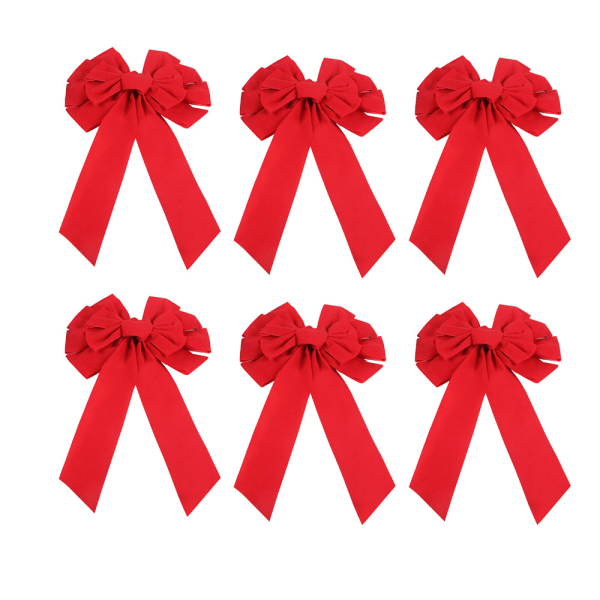 6 Pieces Christmas Large Red Bow