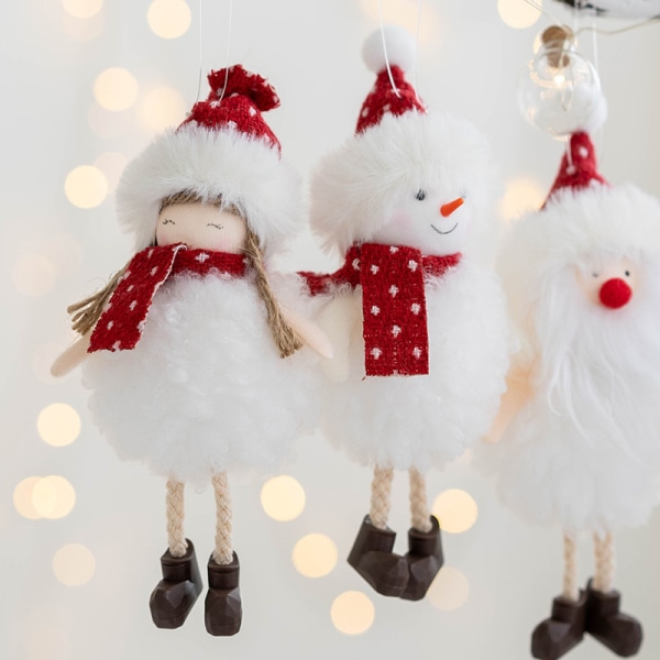 Juletræspynt Angel Elk Snowman Santa (hvid)