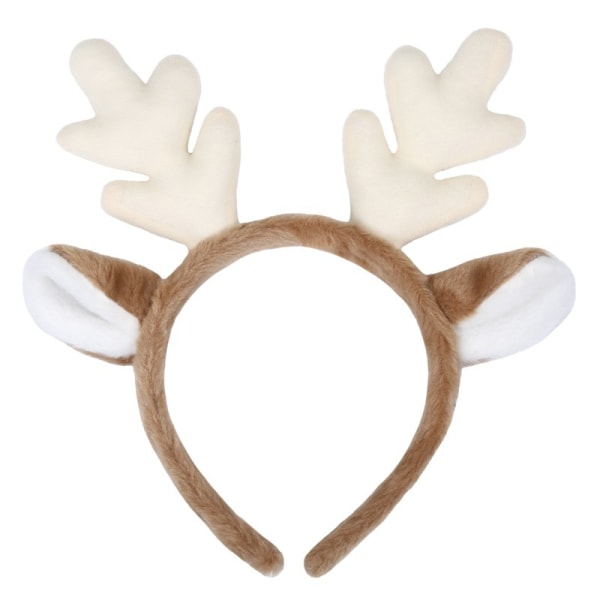 Reindeer headband with plush antler ears for Christmas costumes