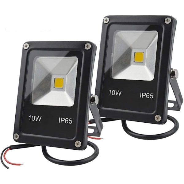 12V DC LED-projektør 10W Vandtæt 3000K Varm Hvid 2 Pakke