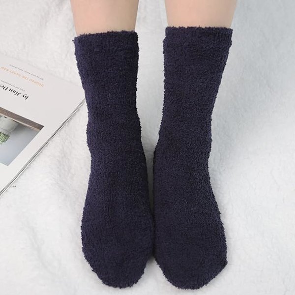 5/6 Par Dam Fuzzy Strumpor, Korallfleece Fluffiga Sängstrumpor, Tjocka Varma Plyschstrumpor, Mjuka Bekväma Strumpor på Vintern
