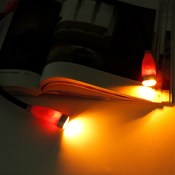 LED-halsläslampa, rosa, flexibel, uppladdningsbar