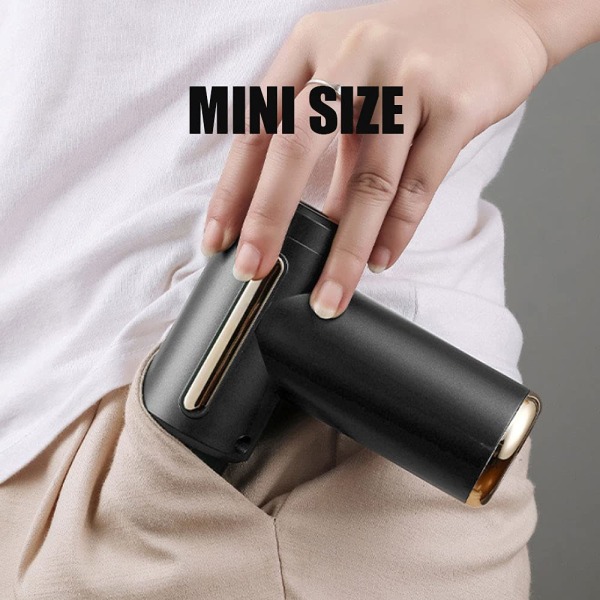 Mini massagepistol, USB-laddare, 4 massagehuvuden, 6 lägen (grå)