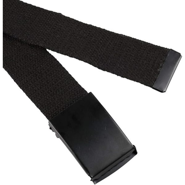 Trimming Shop Unisex Webbing Bælte Webbet Canvas Rem Metal Flip Lukning Spænde Justerbar Army Stil Talje Bånd Udendørs Utility Wear 120cm