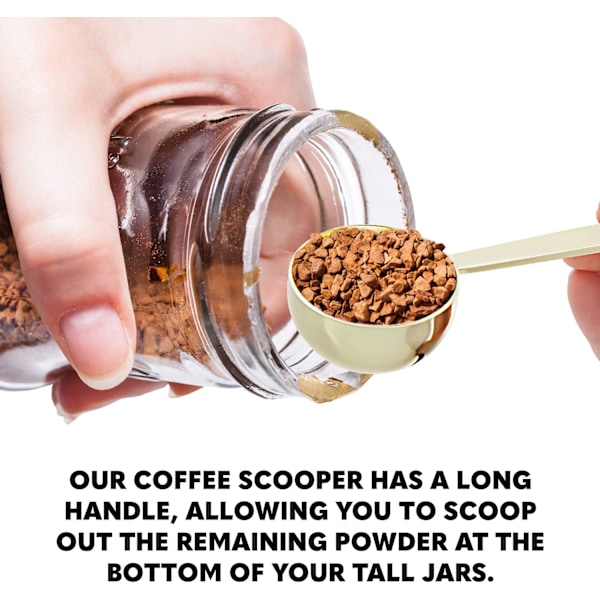 Mätningsskedar i rostfritt stål för kaffe - Mätningsskedar för malet kaffe, espresso, te, socker och mjölkpulver (2 storlekar)