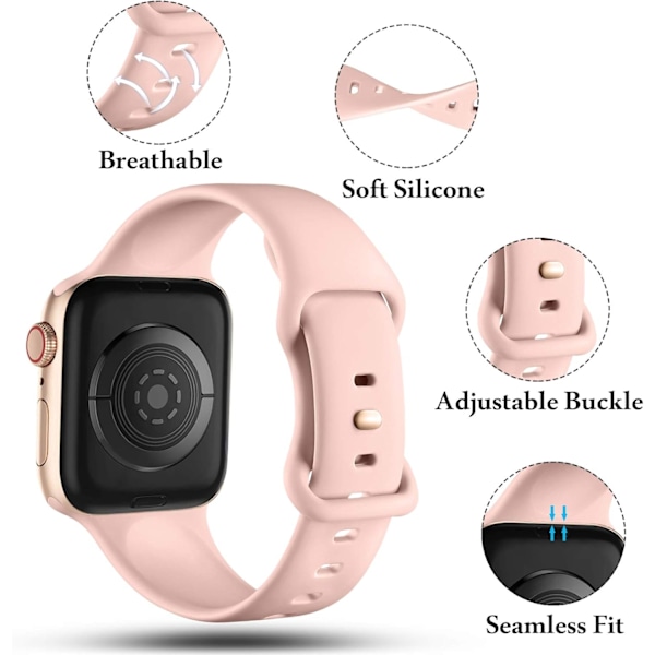 6-pak Flettede Solo Loop-remme Kompatible med Apple Watch 44 mm 45 mm 42 mm 49 mm til Kvinder Mænd, Justerbar Elastisk Sportsudskiftningsrem i Nylon