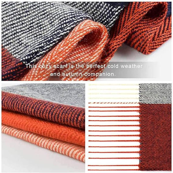 Vinter Lang Blød Varmt Tartan Check Sjal Wraps til kvinder Uld Spinding Tassel Shawl Lang Stole Julegave