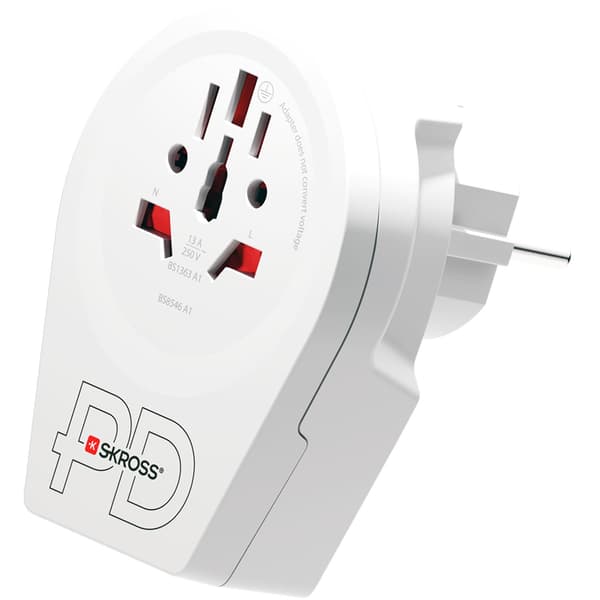USB-A/USB-C 20W jordad adapter för Europa 144