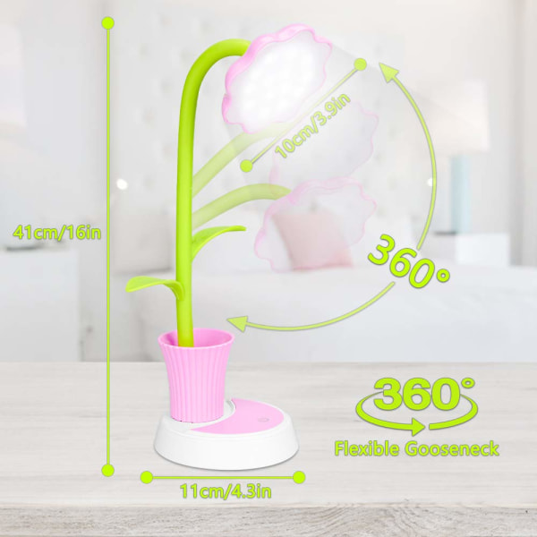 Børne skrivebordslampe LED touch sensor dæmpbar sengelampe (gul)