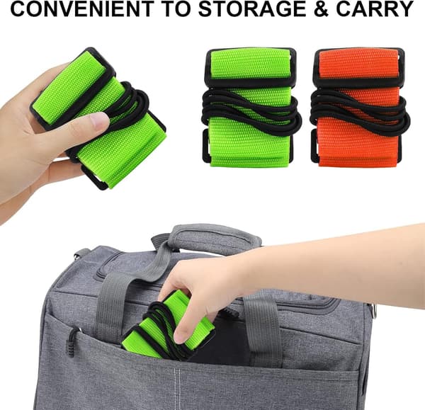 2 stk. elastiske bagagestropper, justerbare bagagestropper til kufferter, fastgør tasker, bærbart kufferttilbehør Orange+Green