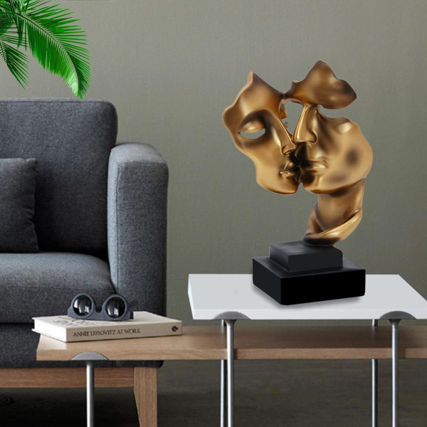Skulptur Dekorativ Abstrakt Kunst Statue Dekoration Stue Kontor Bar Cafe Indgang Statuer Og Skulpturer, Harpiks, Guld