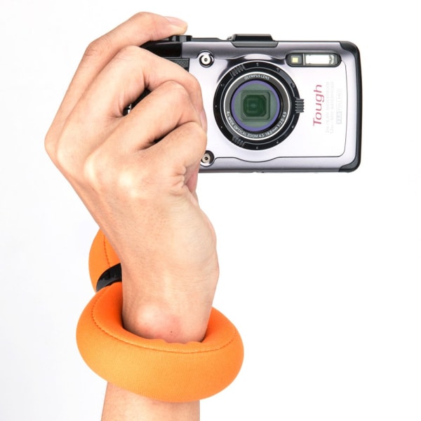 Kameran kelluva rannehihna Olympus TG-6 TG-5 TG-4, Canon D30 D20, Nikon W300 W150 W100, Gopro HERO 11 10 9 8 ja matkapuhelimelle (oranssi ja keltainen)
