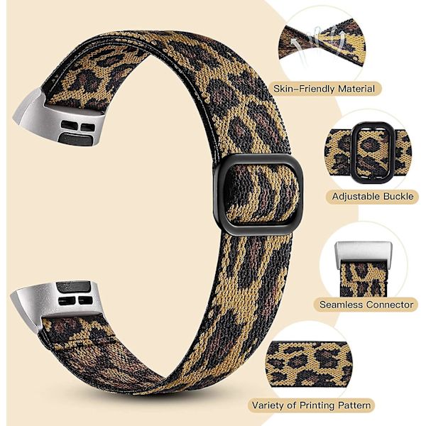 Stretchig band för Fitbit Charge 4/fitbit Charge 3 band, justerbar elastisk andningsbar nylonersättningsrem för Fitbit Charge 3/3se/charge 4 band