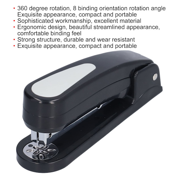 Paper Stapler Säädettävä 360 asteen kierto nitoja 8 sidonta-asentoa nitomakone toimistotarvikkeille nitojat ja niitit
