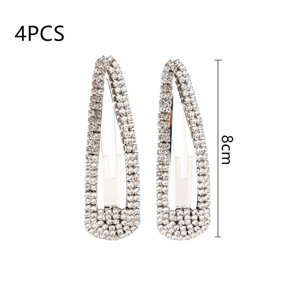 4 stk Rhinestone Snap Clips Large