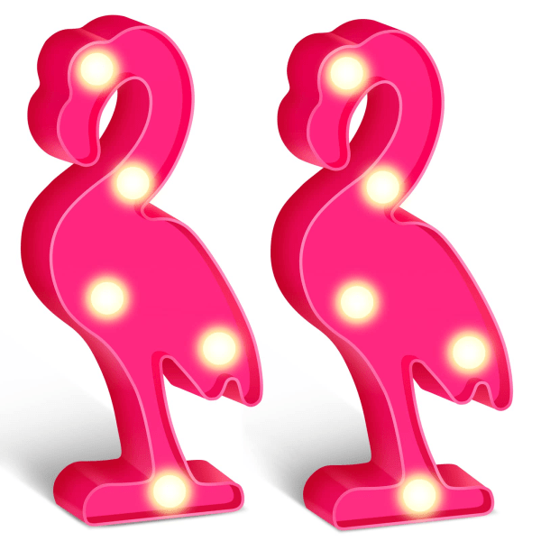 2 kappaletta LED-flamingovalot Flamingo-sisustus Söpö pöytälamppu