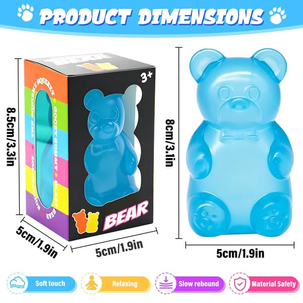 Gummy Bear Squishy - Langsomt stigende stresslegetøj, blødt sensorisk dekompressionslegetøj til børn og voksne blue
