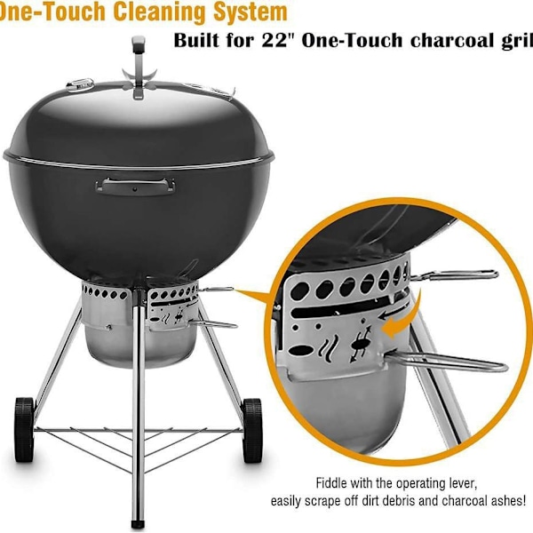 Weber 22-tums One-Touch askrengöringssystem, passar Master-Touch/Performer/Original Series Grillar (FMY) Silver