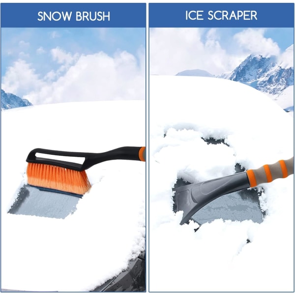 27” Snøbørste, 2-i-1 Avtakbar Bilskrape for Frontrute med Ergonomisk Skumgrep for Biler, Varebiler og SUV