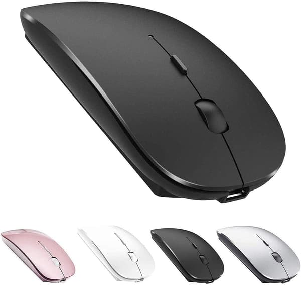 Bluetooth-mus, genopladelig trådløs mus, Bluetooth trådløs mus til bærbar computer/pc/Mac/iPad pro/computer (sort)