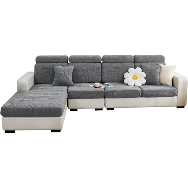Jianyana Universal Jacquard L-formad Elastisk Soffa Sittdyna Kuddöverdrag, Slitstark Möbelskydd för Kuddar på Chaise Longue M Ryggöverdrag