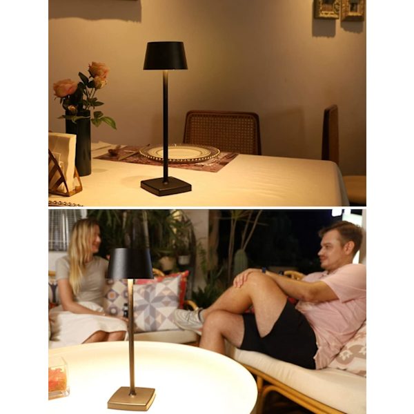 Langaton pöytälamppu, 5200 mAh:n ladattava akku, IP54 vedenkestävä, kosketushimmennys, 4W LED-lämpimä valo