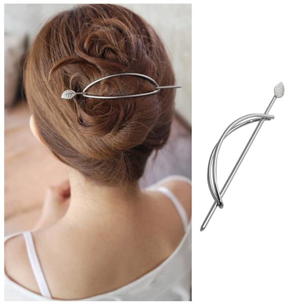 Minimalistisk Silver Hårclips Barrette Oval Hårförband Fransk Metall Hårclips Geometrisk Hårstift Cuff Dekorativa Håraccessoarer