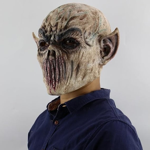 Halloween Mundløs Alien Horror Beast Maske Latex Hovedbeklædning Rollespil